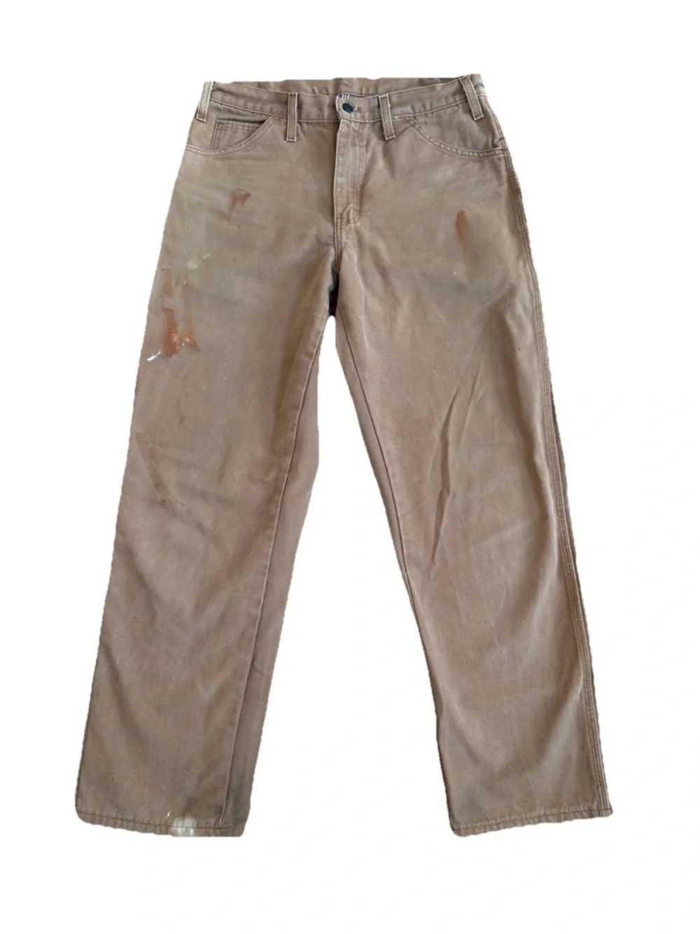 Y2K Dickies Mens Size 32x32 Distressed Canvas Workwear Utility Pants Thrashed